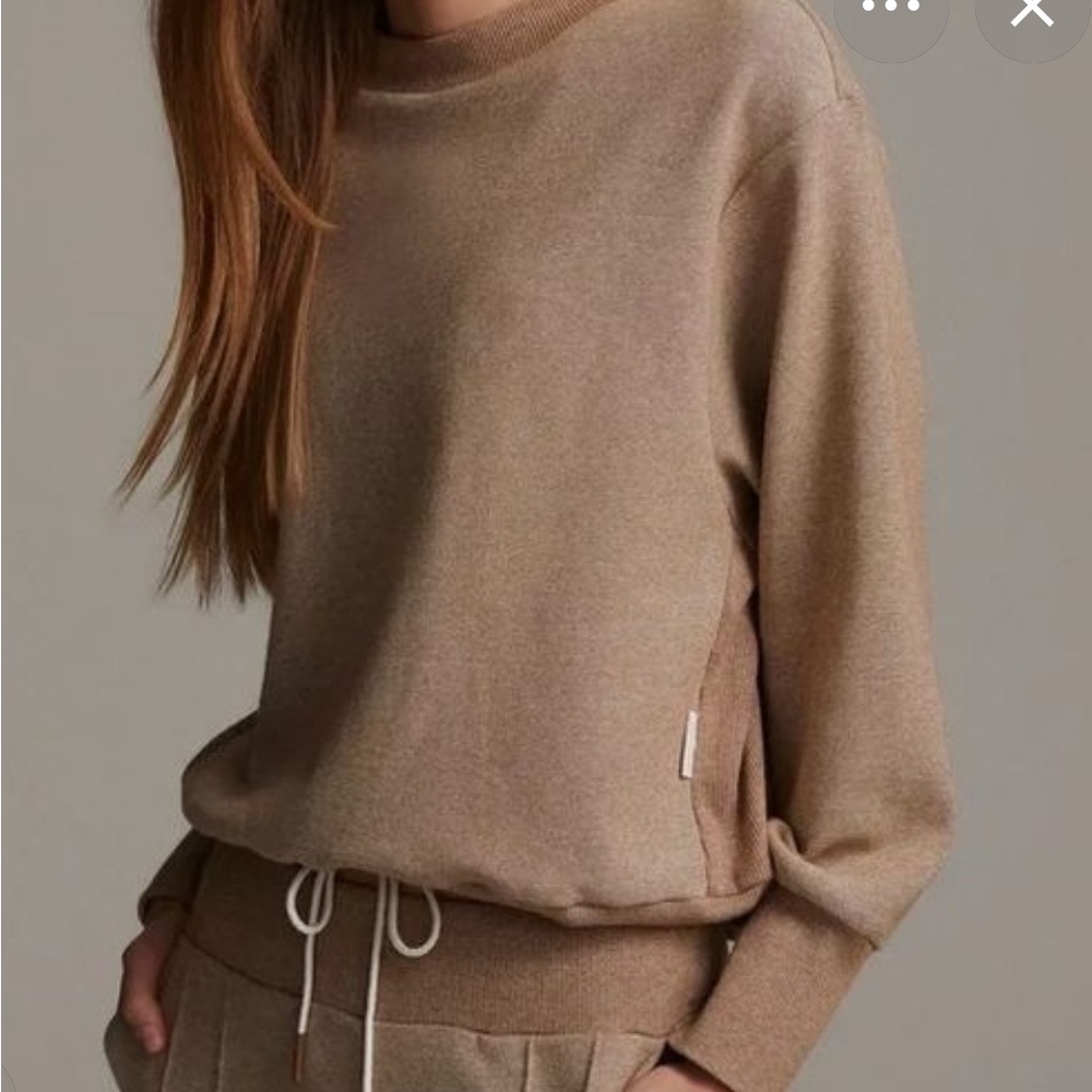 Varley Margate Edith pique sweatshirt, XS in biscuit color